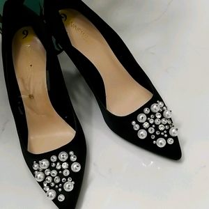 Nine west pearl satin heels